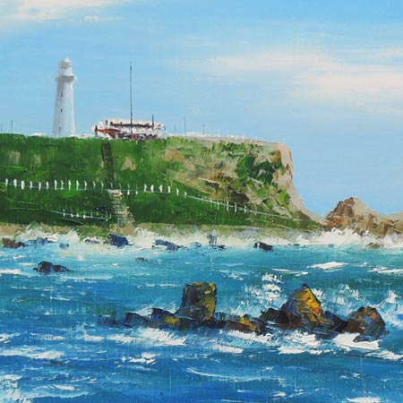 絵画　油絵　犬吠埼　F20号　（小林幸三）　送料無料　【海・山】【肉筆】【油絵】...