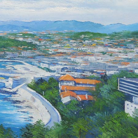 絵画 油絵 南フランス地中海コートダジュール F20号 (滝川英彦) 送料無料 【海・山】【肉筆】【油絵】【外国の風景】【大型絵画】 [3]