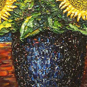 絵画(油絵) 渡辺ムサシ【ひまわり】(P10号) 送料無料
