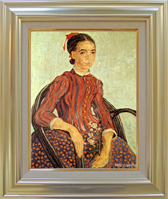 【画　題】ゴッホ　むすめ　F6号 【解　説】日本の少女を描こうとしたこの絵には、ヨーロッパの不清恵のブームとともに日本への憧れが込められています。 【寸　法】額寸●縦：約58cm×横：約48cm(F6号) 【作　家】ゴッホ(1853-1890) 【特　典】壁に取り付けるための『金具フック』もお付けします！絵画　ゴッホむすめ　F6号 【作品紹介】 日本の少女を描こうとしたこの絵には、ヨーロッパの不清恵のブームとともに日本への憧れが込められています。 画　題 ゴッホ　むすめ　F6号 寸　法 【額寸法】縦：約58cm×横：約48cm(F6号) 体　裁 【原本所蔵】ワシントン国立絵画館◆絵画用キャンバスに直接印刷された（特許技術）◆ルーブル美術館・オルセー美術館・ワシントン国立絵画館・ロンドン国立絵画館・ブリヂストン美術館・大原美術館、等々、世界の有名美術館より、所蔵作品原画のカラーポジフィルム提供を受けて制作された複製画です。作品を所蔵する美術館の専門家も高く評価する、傑出した再現性が特長です。※規定の号数にサイズ比率が当てはまらない作品は、原画を一部カット（トリミング）して額装しております。※こちらの商品にはアクリル板は付属しておりません。【複製作品】※各アイコンの意味は、こちら 付属品 ↑壁に取り付けるための『金具フック』もお付けします！ 【DMT】