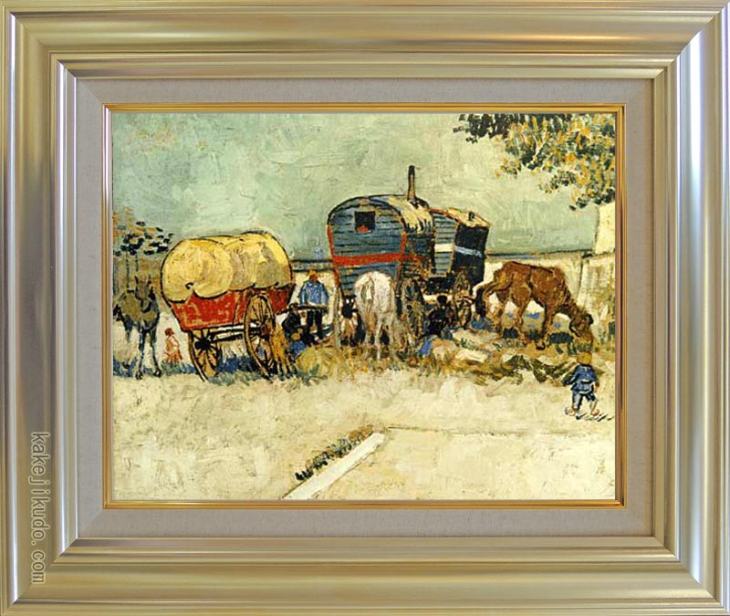 樂天商城 - ゴッホ　絵画　家馬車・ジプシーの野営　F6号　送料無料　【複製】【美術印刷】【世界の名画】【6号】