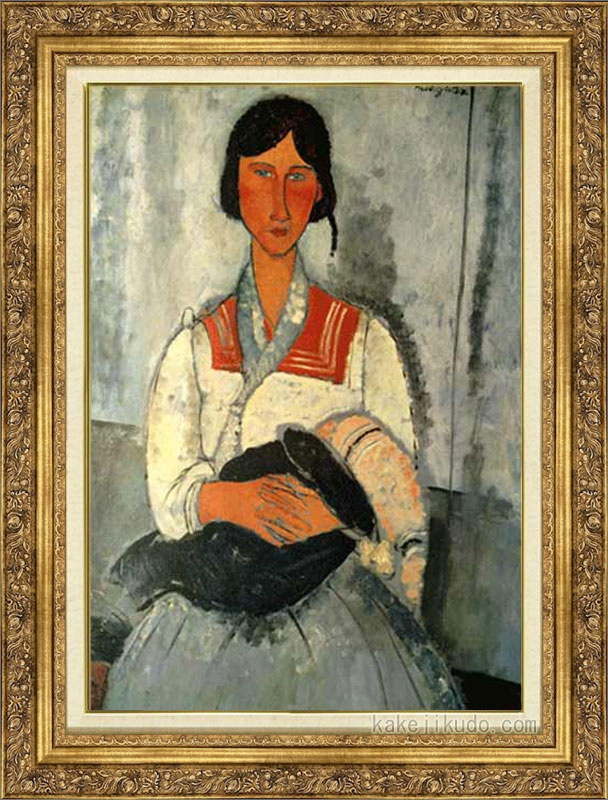 樂天商城 - モディリアーニ　絵画　赤ん坊を抱いたジプシーの女　M20A号　送料無料　【複製】【美術印刷】【世界の名画】【大型絵画】