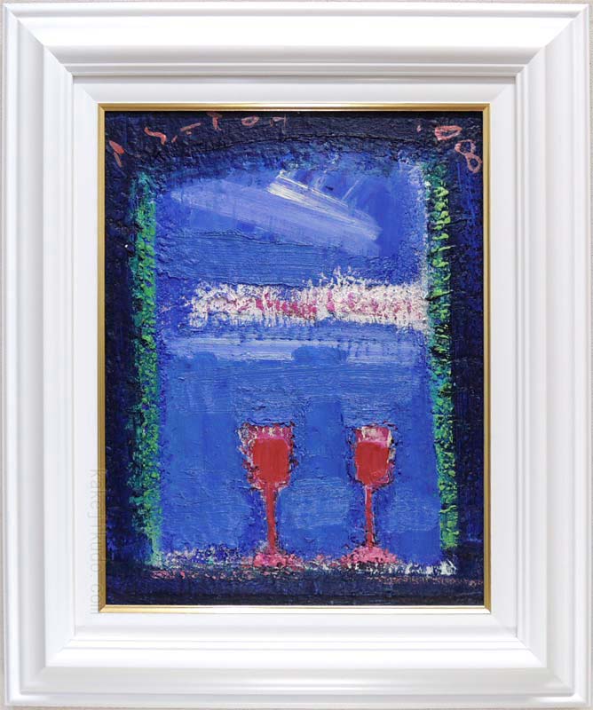 樂天商城 - 絵画　油絵　佐藤徹　赤いグラス　送料無料　【肉筆】【油絵】【外国の風景】【6号】