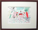 絵画 水彩画 佐藤徹 南仏の坂道 送料無料 【肉筆】【水彩】【外国の風景】【変型特寸】