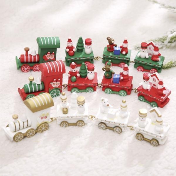 クリスマス 列車 サンタ レッドorグリーン クリスマス オーナメント 置物 箱付き デコレーション トレイン 雪だるま クマ クリスマスツ