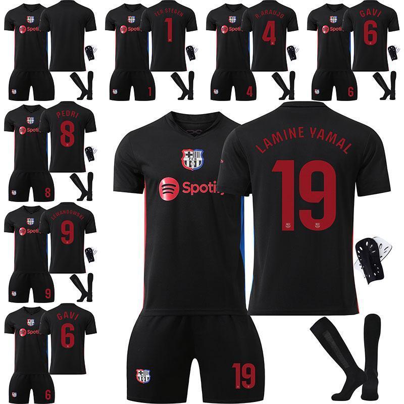 サッカー ユニフォーム 【四点セット】サッカーウェア 2425バルサアウェイサッカーウェア 9番レバン 8番ペデリー 10番メッシ 19番アマルユニフォームセッ...