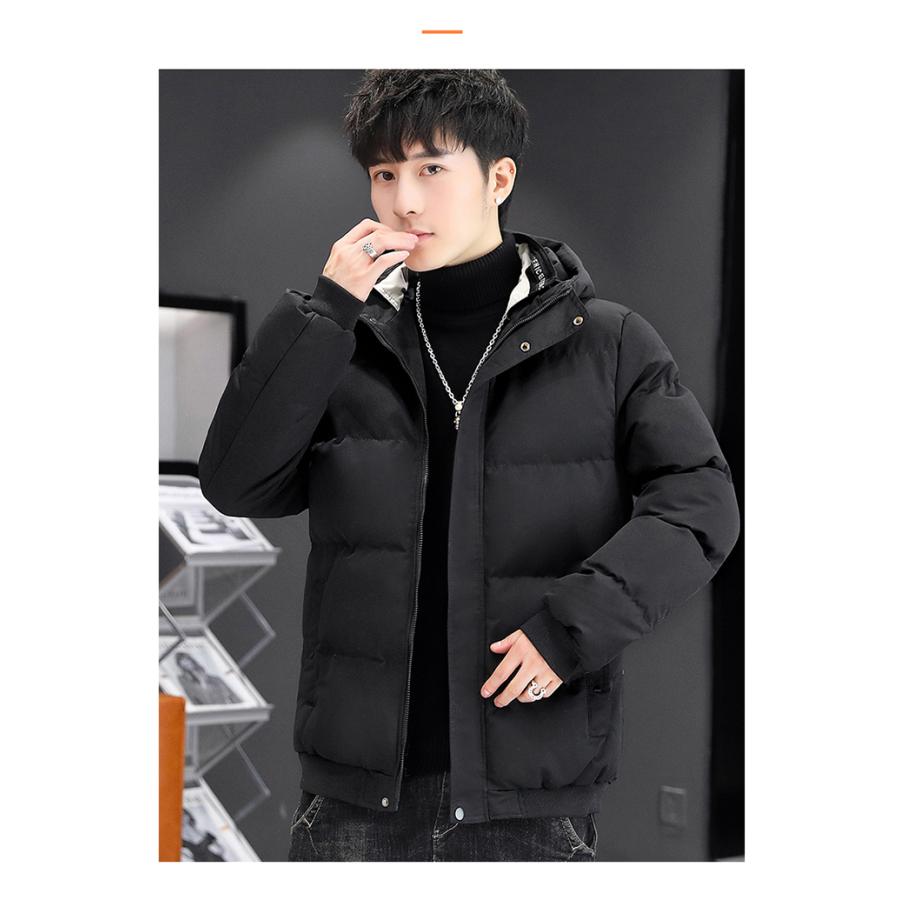 中綿ジャケット ダウンジャケット メンズ ショート丈 中綿コート 軽量 防寒 防風 暖かい フード付き カジュアル 厚手 大きいサイズ 秋冬
