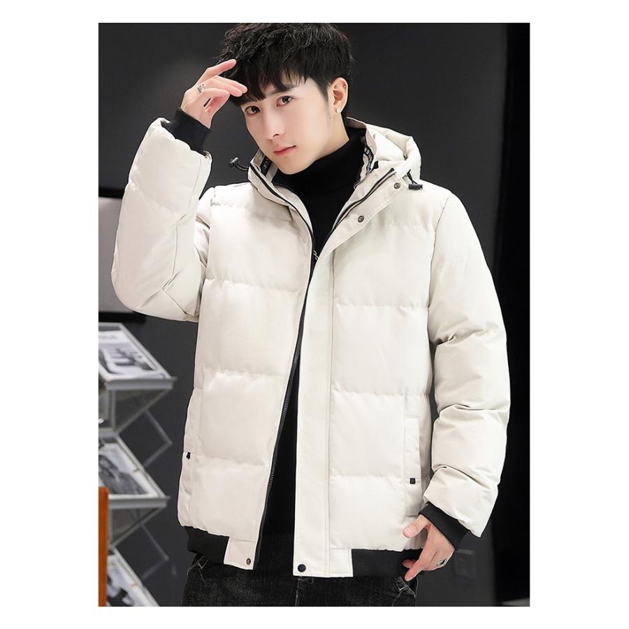 中綿ジャケット ダウンジャケット メンズ ショート丈 中綿コート 軽量 防寒 防風 暖かい フード付き カジュアル 厚手 大きいサイズ 秋冬