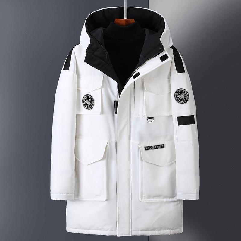 ダウンジャケット メンズ 白 ロング 防寒着 メンズ ダウン アウター メンズ コート メンズ アウター 冬 ブランド HOMEIHOME マウンテン