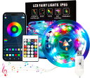 LUTW イルミネーションライト 10M 100球 IP65防水 アプリ制御 赤外線リモコン付き ストリングライト USB式 1600万色 調光調色 音楽モード タイマー機能 ガーデンライト フェアリーライト キャンプ クリスマス 屋外 室内飾り 結婚式 誕生日 パーティー