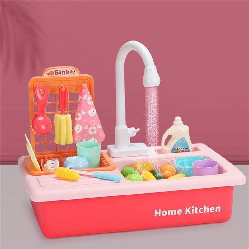 おままごと キッチンセット キッズ キッチンシンク 食器洗い機 おもちゃ 水遊び おもちゃ 流水自動蛇口..