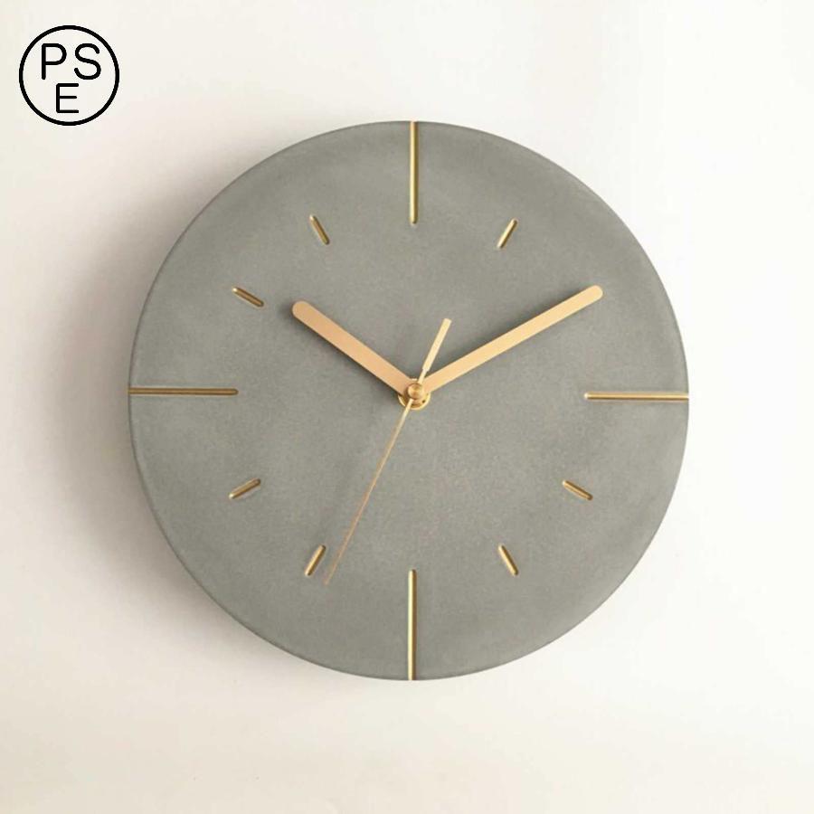 壁掛け時計 掛け時計 非電波 時計 壁掛け 掛け時計 時計 壁掛け おしゃれ 静音 北欧 丸い形コンクリートバッテリ駆動掛時計 リビングルのサムネイル