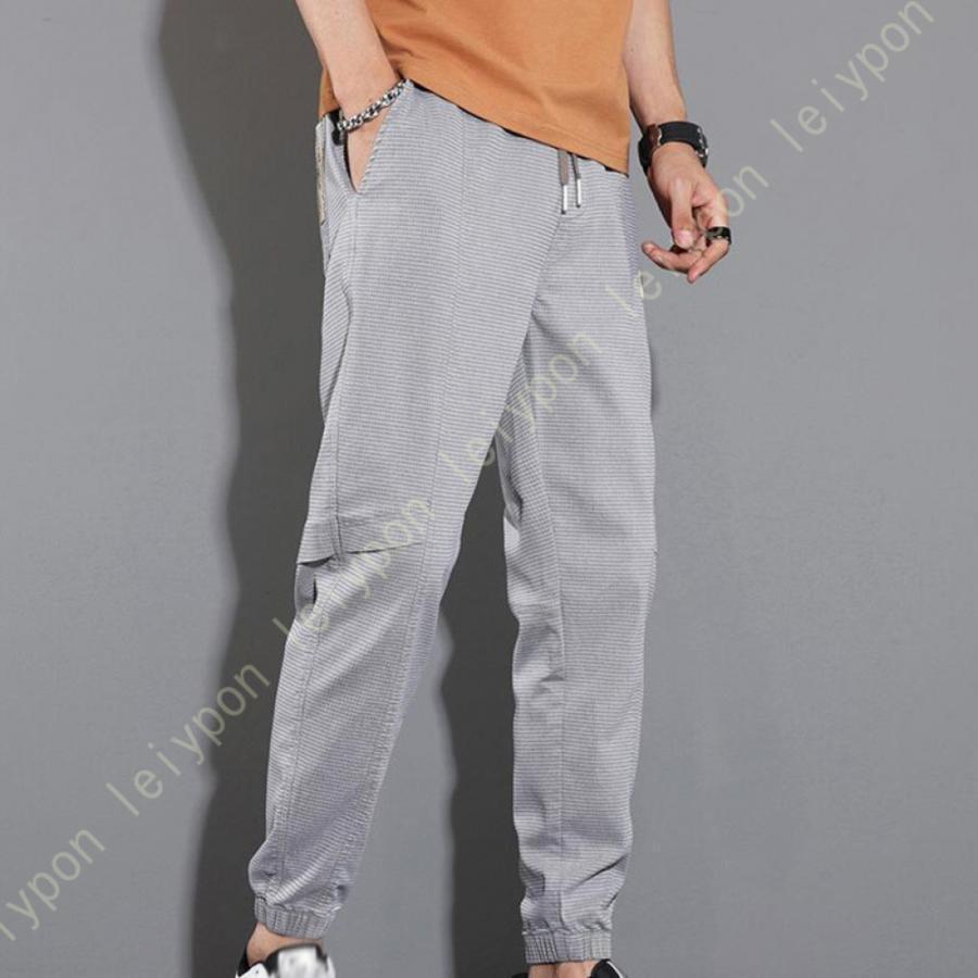 ズボン メンズ ロングパンツ 秋用 ワイドパンツ 調整紐 カーゴパンツ テーパード ぱんつ 通気性 ボ 大..