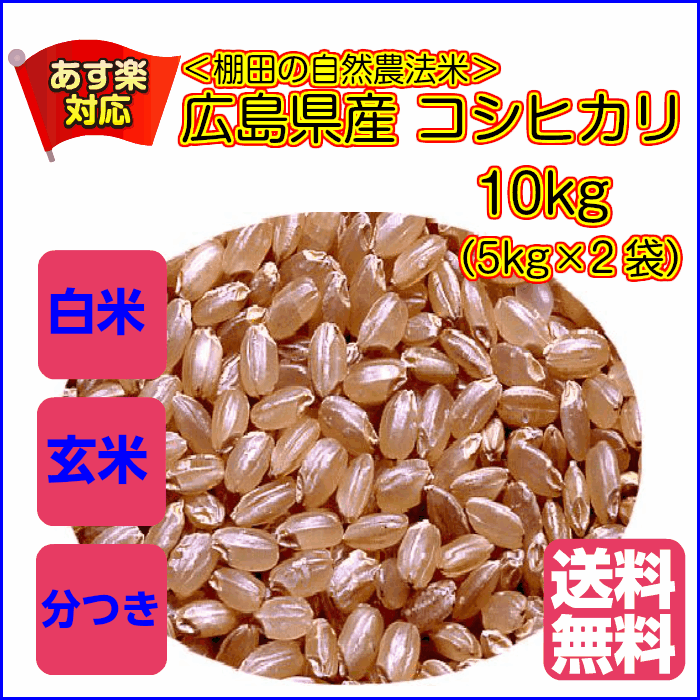 コシヒカリ 10kg 玄米 5kg×2 プレミアム 金の袋 送料無料広島県産コシヒカリ10kg 棚田の自然農法米 広島コシヒカリ10kg 令和5年産 1等米 2