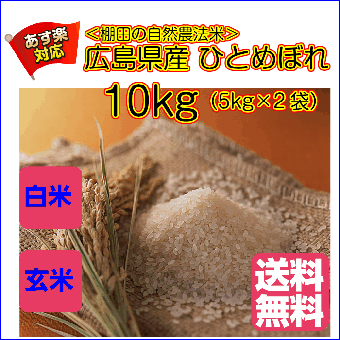 送料無料 広島県産ひとめぼれ 10kg玄米 5kg×2赤袋令和元年産米