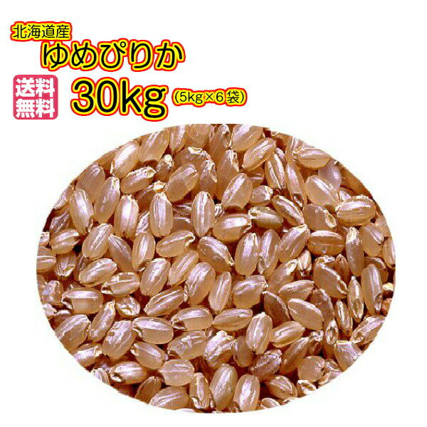 送料無料 北海道産ゆめぴりか 30kg 玄米 5kg×6赤袋特A米 令和 3年産 1等米