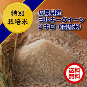 ミルキークイーン 2kg 特別栽培米 令和4年産 新米予約 送料無料広島県産ミルキークイーン2kg 1等米