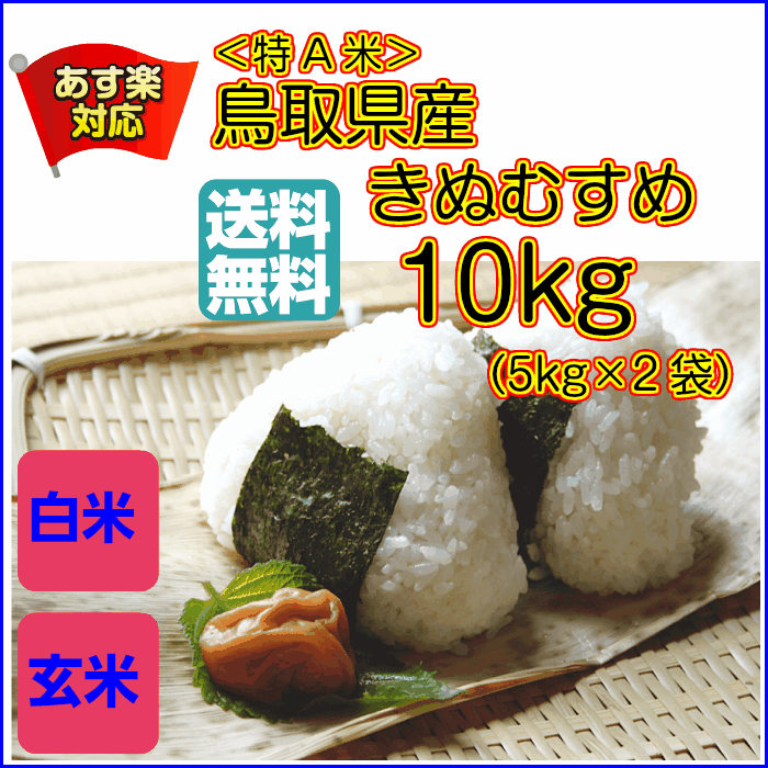 きぬむすめ 10kg 5kg×2ゴールド袋 特A米 送料無料 鳥取県産きぬむすめ 10kg 令和 3年産 新米 1等米