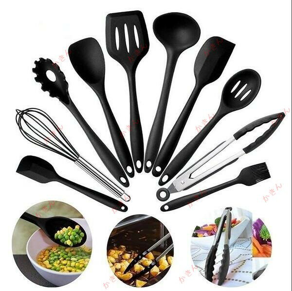 新生活 キッチンツール クッキング用品 シリコン製 10点 セット 引越し 耐熱 調理ツール 収納簡単 安全..