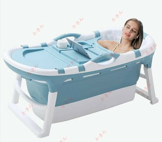 バスタブ 折りたたみ浴槽 持運び便利 風呂バケッツ家庭用大人 浴槽 保温蓋つき収納便利滑り止めコンパクト簡易風呂 折り畳み式 浴槽