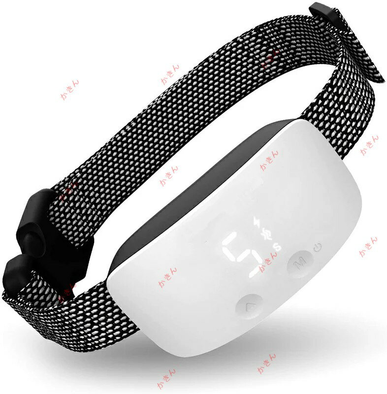 無駄吠えしつけ首輪 充電式で繰り返し7段階センサー LCDディスプレー 3種類の電気ショック 振動と モコ..