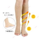 2足セット!静脈瘤着圧オープントゥソックス ユニセックス 弾性ストッキング /靴下血栓予防下肢静脈瘤 美脚ケア