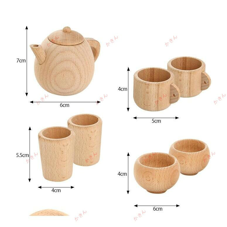 おままごと キッチンセット お茶セット 茶器 木製 茶道具 お茶碗 トレー スプーン ホーク 16点セット 知育おもちゃ 子供の日 入園祝い プレゼント ギフト 3