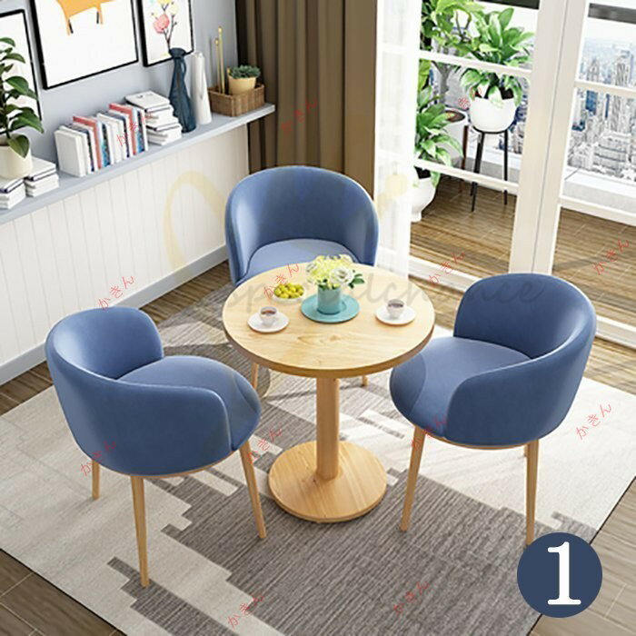 人気推薦 高級品 布地 4点セット 円形 丸型 食卓テーブル カフェテーブル セット ダイニングセット 会..