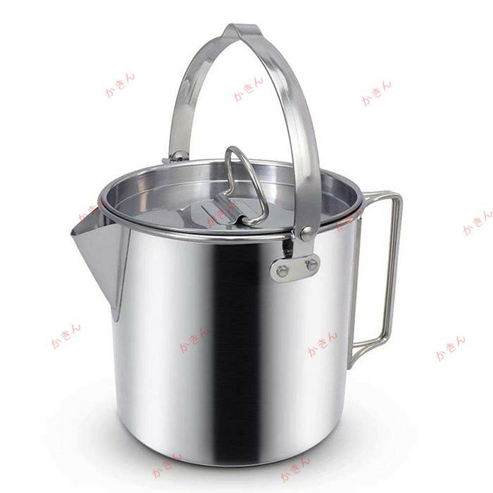 キャンピングケトル 寸胴型 やかん 畳める取っ手 1.2L 収納袋付き 屋外 食器 軽量 コンパクト