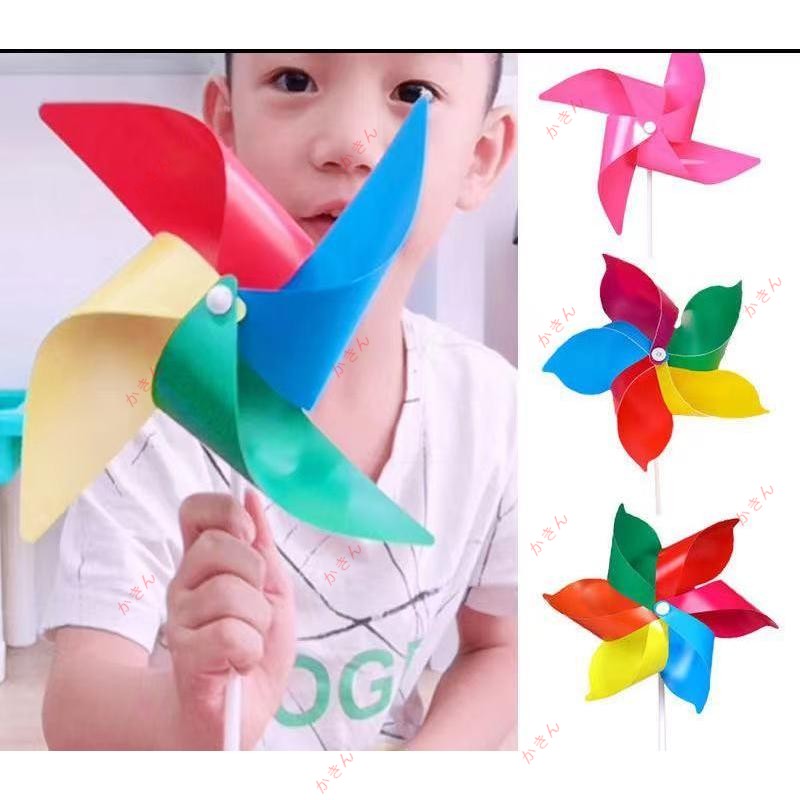 花風車 風車玩具 DIYキット 自己組み立て 風車葉/中空ロッド/コネクター 手芸 贈り物 4カラー 全100枚セット ガーデン装飾子供屋外おもち