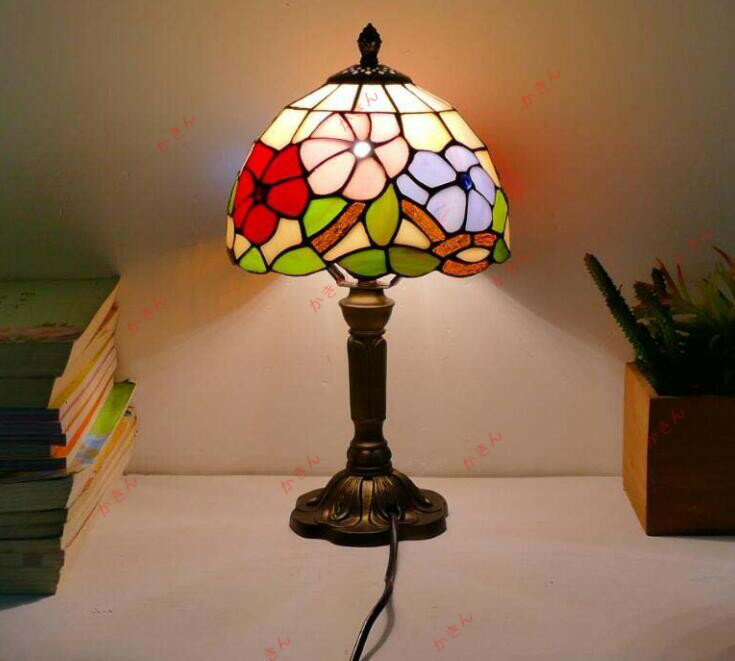 人気美品☆アメリカンリビングルームベッドルームヘッドランプロマンチックトンボ飾りスタンド 洋風 照明