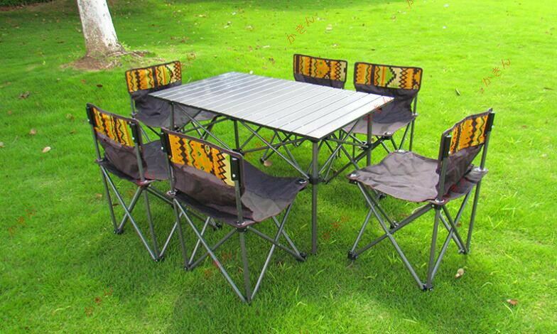 新入荷☆多機能 ピクニック 折りたたみ 椅子/イス バーベキュー 釣り アウトドア レジャー　テーブル ベンチ　7点セット 便利