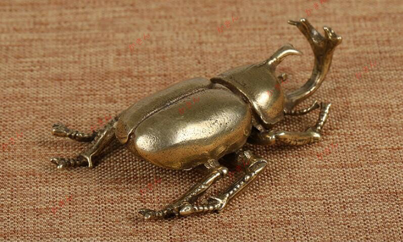 銅製置物　 独角仙　　金工　インテリア置物　 ルーム飾り物 動物飾り物