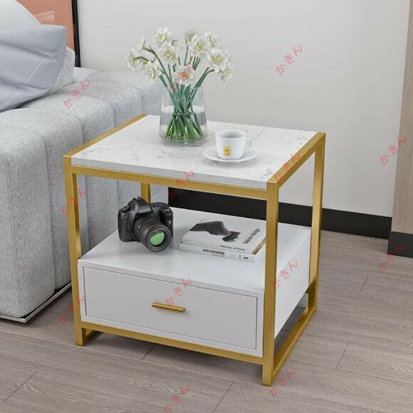 超人気☆高品質★北欧風テーブル ソファサイドシェルフ ベッドサイドシェルフ 大理石製コーヒーテーブル 寝室用テーブル アンティーク