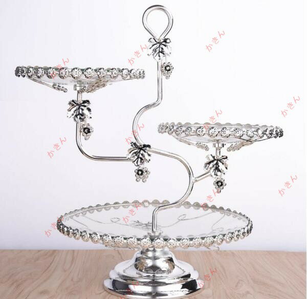 人気新作！ケーキ スタンド プレート 3段セット アフタヌーンティー フルーツ トレー 皿 ガラス皿