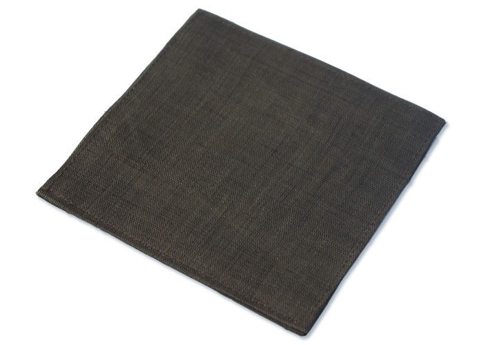 麻100%コースター【無地】 柿渋染め鉄媒染 日本製 手染め