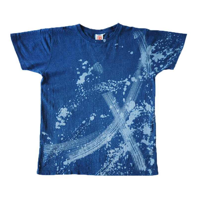 ヘンプコットンTシャツ（半袖）【波しぶき】 藍染め メンズ レディース ユニセックス 男女兼用 日本製 手染め