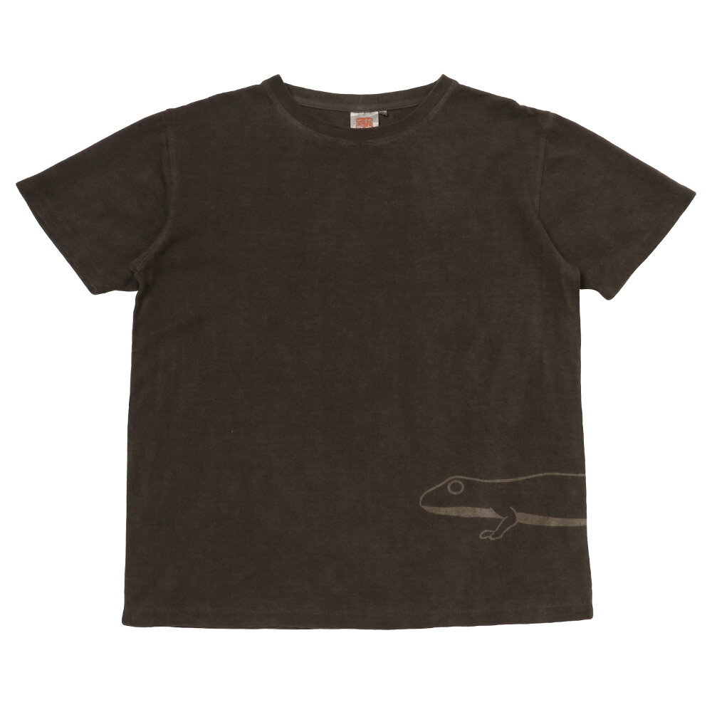 ヘンプコットンTシャツ（半袖）【イモリ】 柿渋染め鉄媒染 メンズ レディース ユニセックス 男女兼用 日本製 手染め