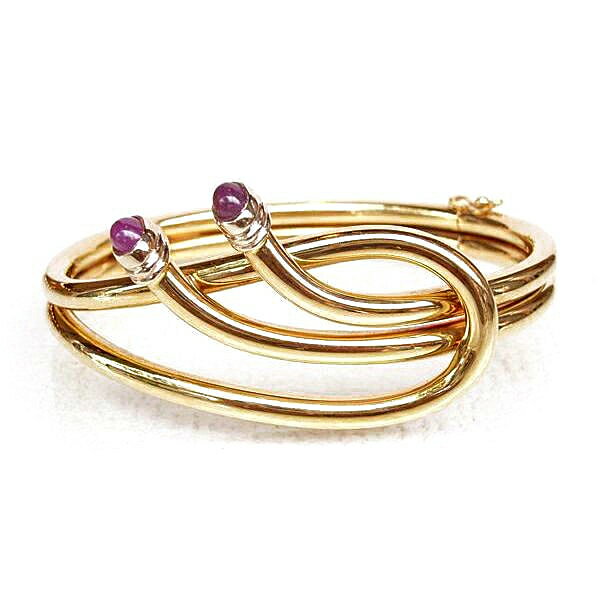 【限定1点】 K18 イエローゴールド ルビー バングル イタリア製 【BG07A05】バングル ルビー ゴールド 18k 18金 レディース ジュエリー ギフ...