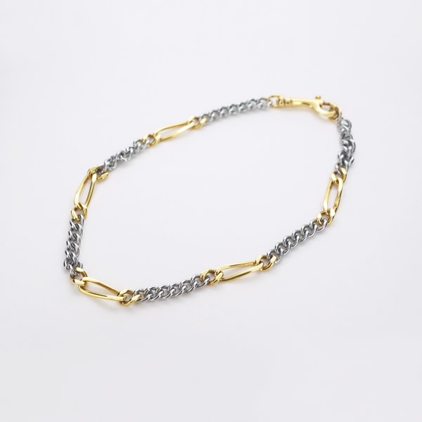 【限定1点】 K18 イエローゴールド ステンレス ブレスレット フランス製 【KSBR10701】ブレスレット ゴールド 18k 18金 レディース ジュエリ...