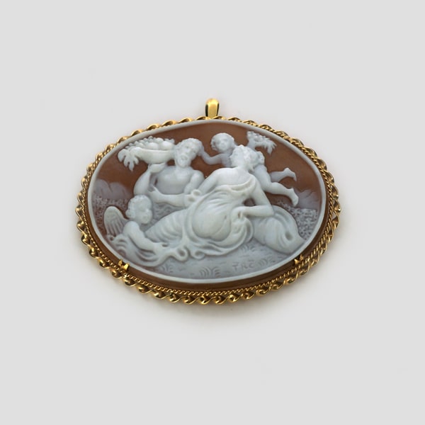 【限定1点】 K18 イエローゴールド シェル カメオ ブローチ ペンダントトップ イタリア製 【BO08C03】カメオ テンペラ ブローチ ゴールド 18k ...