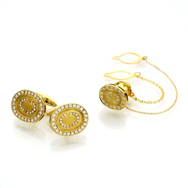 【限定1点】 K18 イエローゴールド ダイヤモンド ネクタイピン カフス 日本製 【KSTI14301】ネクタイピン カフス ダイアモンド ゴールド 18k ...