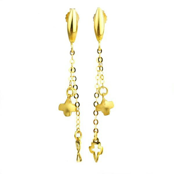 Rakuten - 【限定1点】 K18 イエローゴールド クロス スタッドピアス イタリア製 【ITPI14A07】ピアス キャッチ スタッド ゴールド 18k 18金 レディース ジュエリー ギフト プレゼント