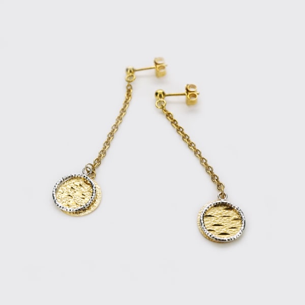 Rakuten - 【限定1点】 K18 イエロー・ホワイトゴールド スタッドピアス イタリア製 【PI071512】ピアス キャッチ スタッド ゴールド 18k 18金 レディース ジュエリー ギフト プレゼント