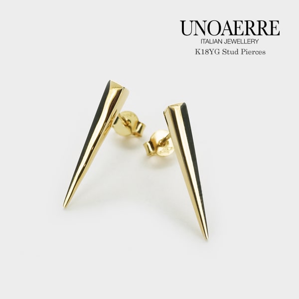 乐天商城 - ウノアエレ K18 イエローゴールド スタッドピアス イタリア製 【UNPI026182】ピアス キャッチ スタッド ゴールド k18 18k 18金 レディース ジュエリー ギフト プレゼント ラッピング 送料無料