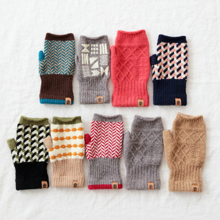 手袋 指なし おやすみ手袋 テスタバ フィンガーレスグローブ スマホ対応 Tehtava テスタバ 防寒 ニット メンズ レディース ハンドウォーマー あったか...