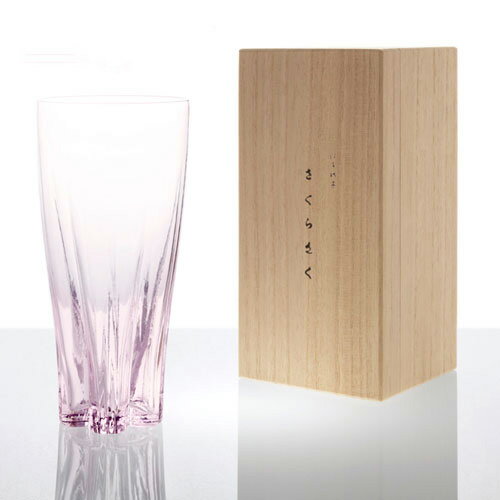 kakko (カッコ)の【桐箱入り SAKURASAKU PILSNERglass［サクラサクピルスナーグラス］【グラス ピルスナー キッチン ガラス 食器 グラス 桜 サクラ 木箱 おしゃれ デザイン ギフト 新婚 結婚祝い 贈り物 男性 女性 誕生日 クリスマス プレゼント】(キッチン)