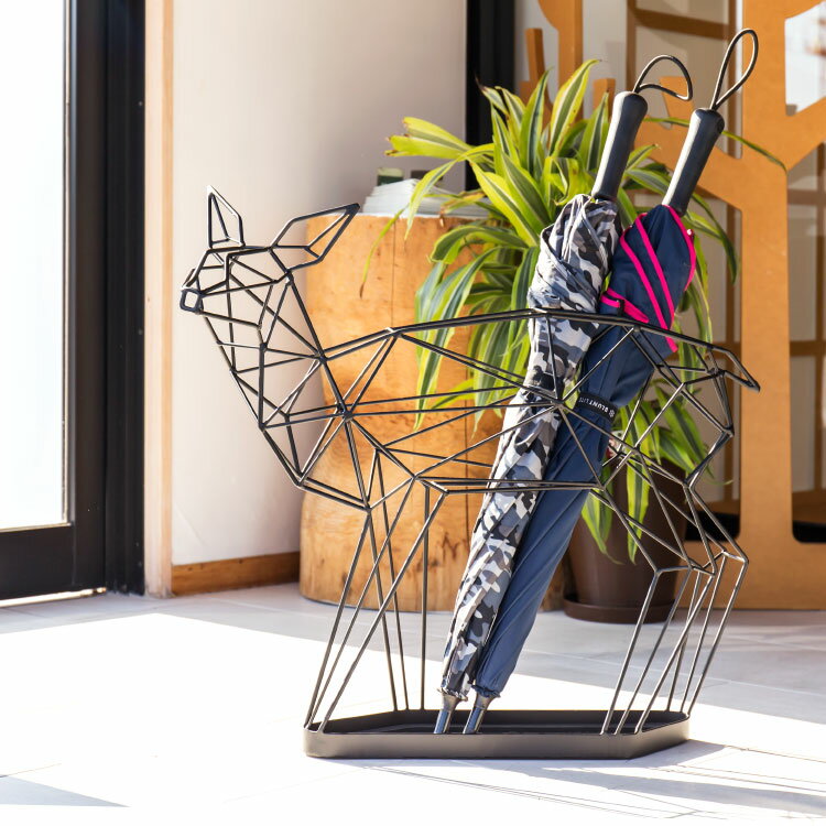 シャドーワイヤー アンブレラスタンド ディア リバーズ【傘立て アイアン 傘たて かさたて 傘 鹿 しか シカ 梅雨対策 雨対策 スチール 動物 アニマル アンティーク かわいい おしゃれ 雑貨 オフィス 店舗 玄関 収納 インテリア】