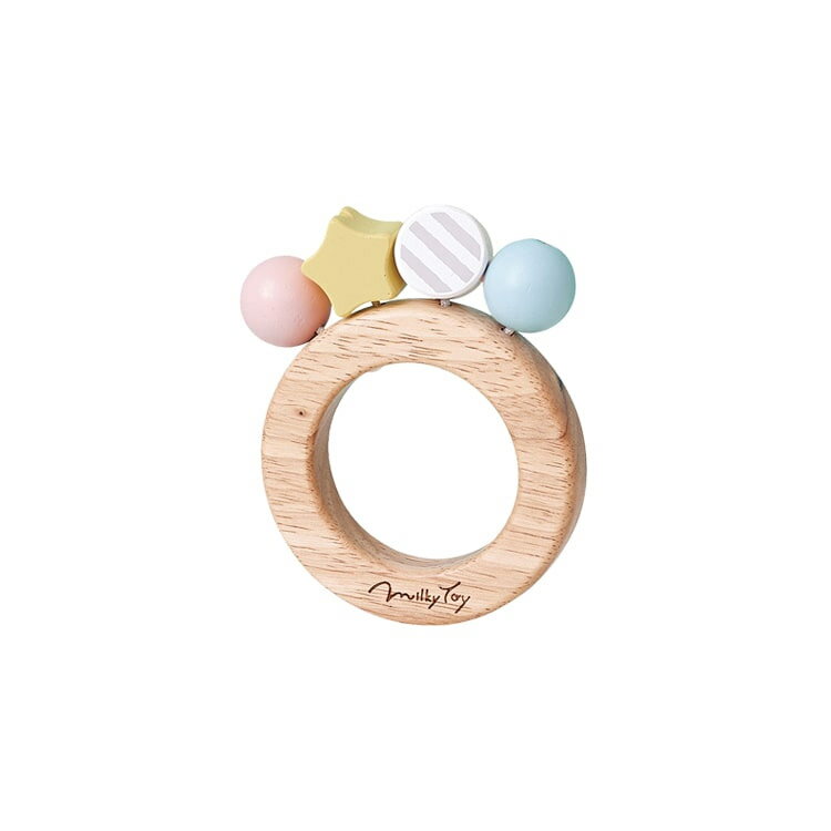 エド・インター ボンボンラトル Milky toy【エドインター ミルキートイ 木製 木のおもちゃ インテリア雑貨 子供 子ども 女の子 男の子 おもちゃ 木製玩具 6ヶ月 0.5歳 0.5才 赤ちゃん 北欧 可愛い かわいい おしゃれ 誕生日 プレゼント 出産祝い】