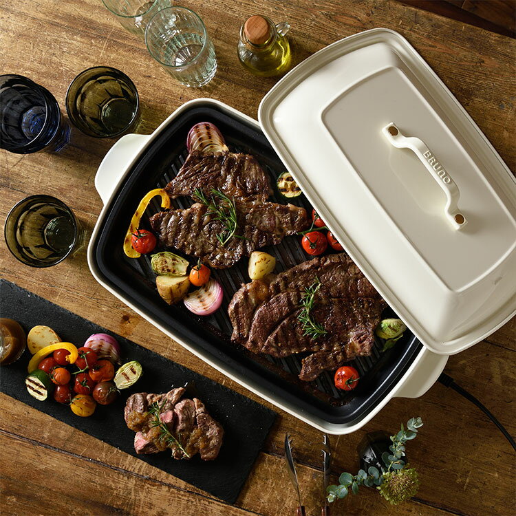 グリルプレート ホットプレート グランデサイズ用 ブルーノ BRUNO BOE026-GRILL【キッチン用品 料理 キッチン雑貨 キッチン 焼き魚 肉 野菜 焼肉 グリル 調理器具 調理用品 北欧 雑貨 おしゃれ かわいい シンプル パーティー インテリア ハロウィン 新生活】